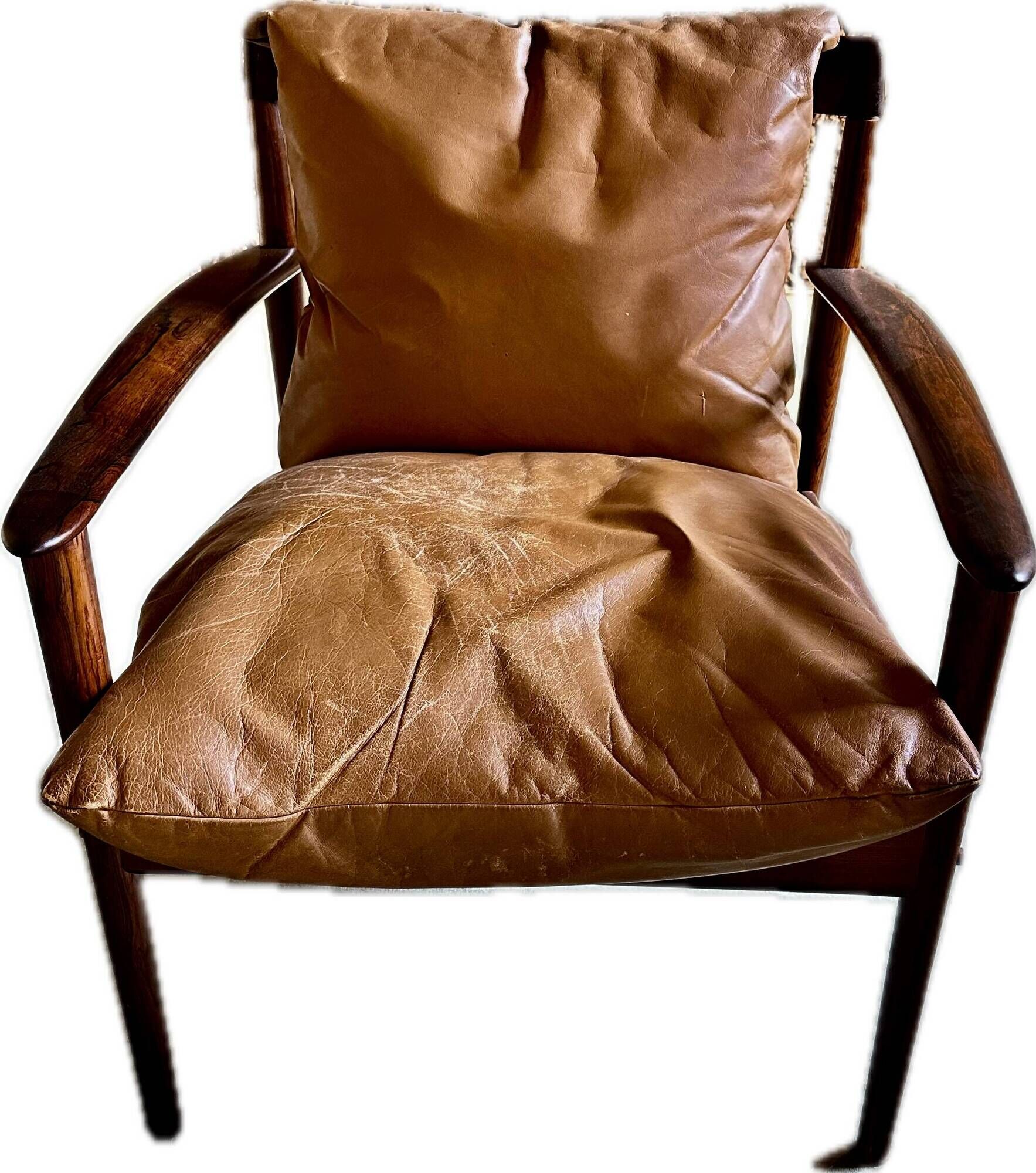 Grete Jalk leather armchair for Poul Jeppesen "PJ56"