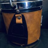 Equestrian champagne imitation leather horse ice bucket 16cm