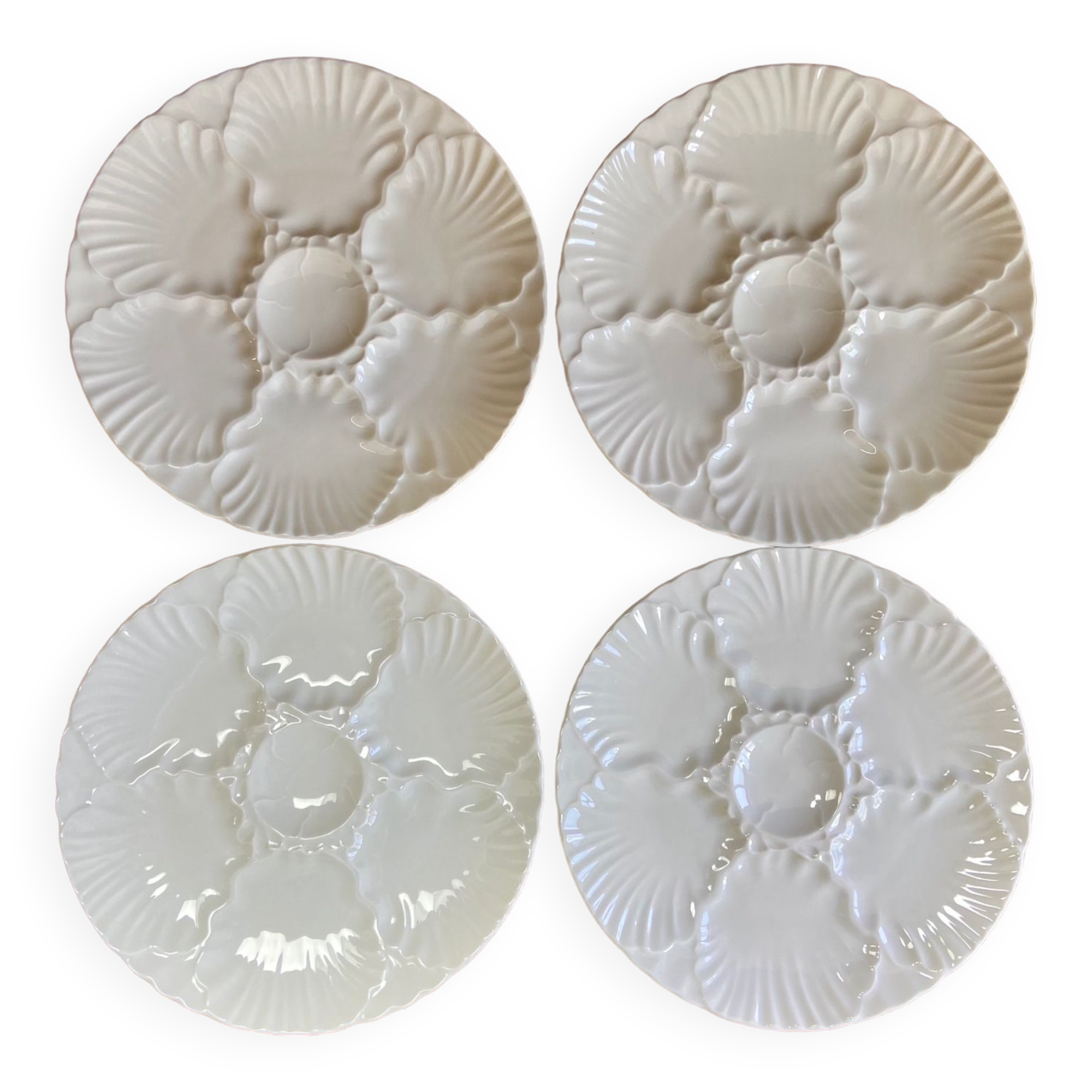4 porcelain oyster plates Bareuther Bavaria