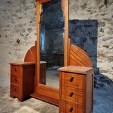 Art Deco mahogany dressing table with bevelled tilting mirror, France, 1920s–1930s.