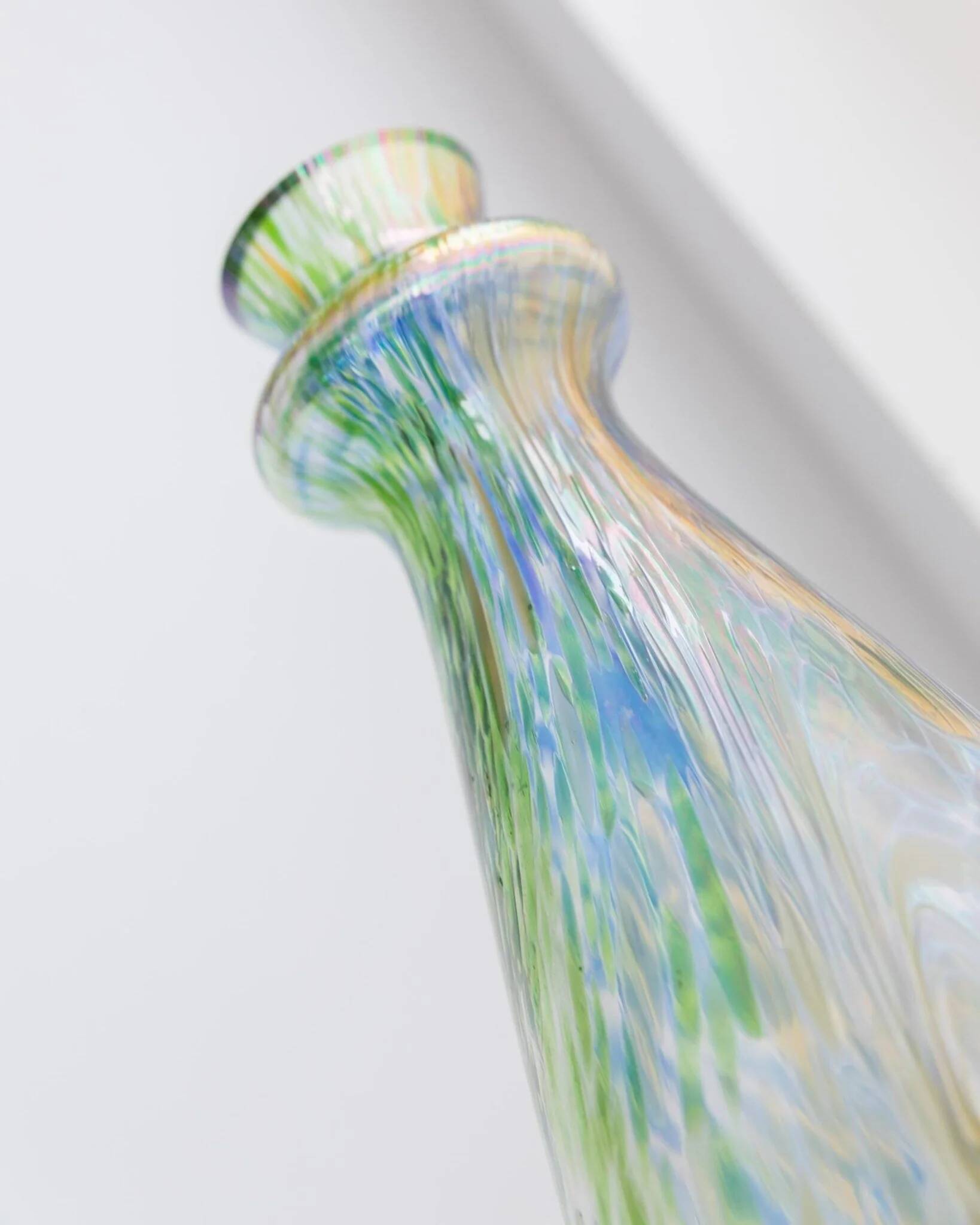 Large Vintage Murano Glass Vase in Multicolor Iridescent Pastel Glass – Italian Art Glass, 1970s