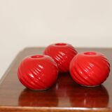 Trio of ceramic candleholders