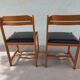 paire de chaises style scandinave, simili cuir noir
