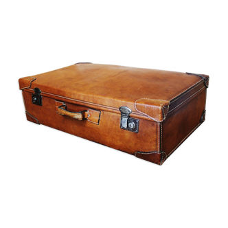 Antique XXL leather suitcase