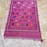 Handmade wool Berber rug: Moroccan Kilim Boho floor rug