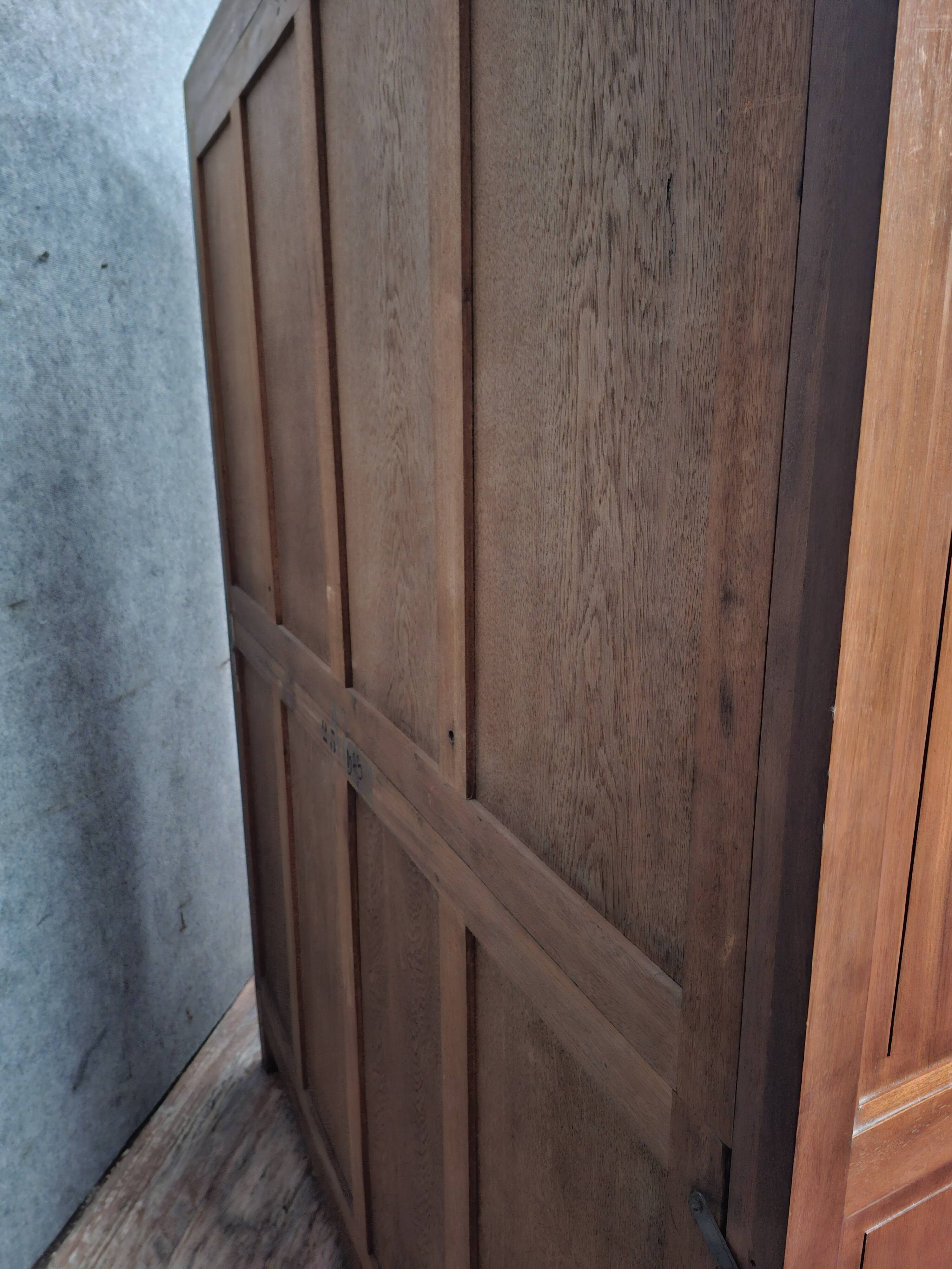 three-door wardrobe in fruitwood veneer, Art Deco style