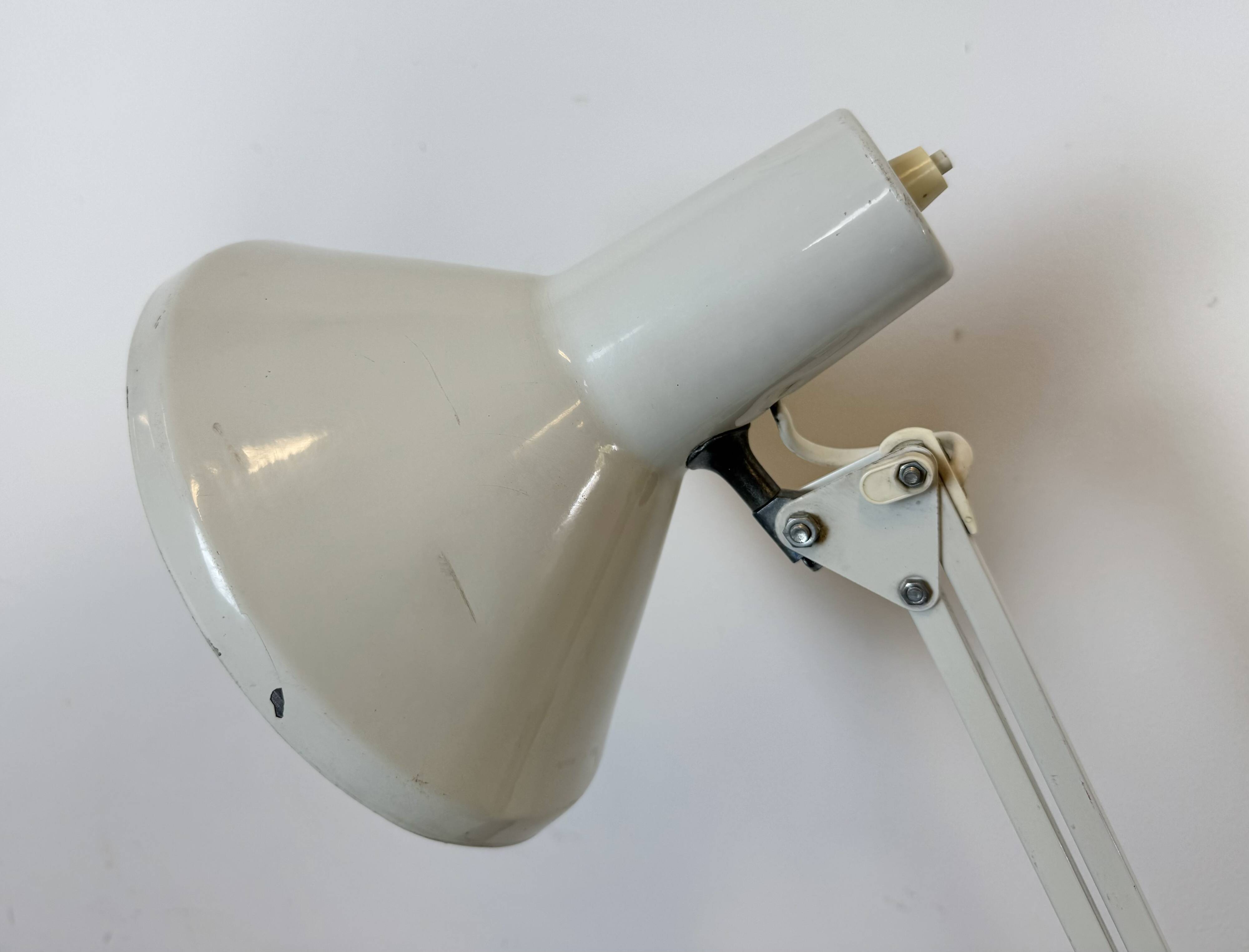 Vintage White Italian Architect Table Lamp, 1970s