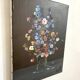 Painting on canvas bouquet of flowers signed 35 X27