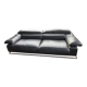 3-seater sofa TARMAC – Roche Bobois Grey leather Alpilles – Design