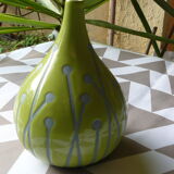 Green ceramic vase