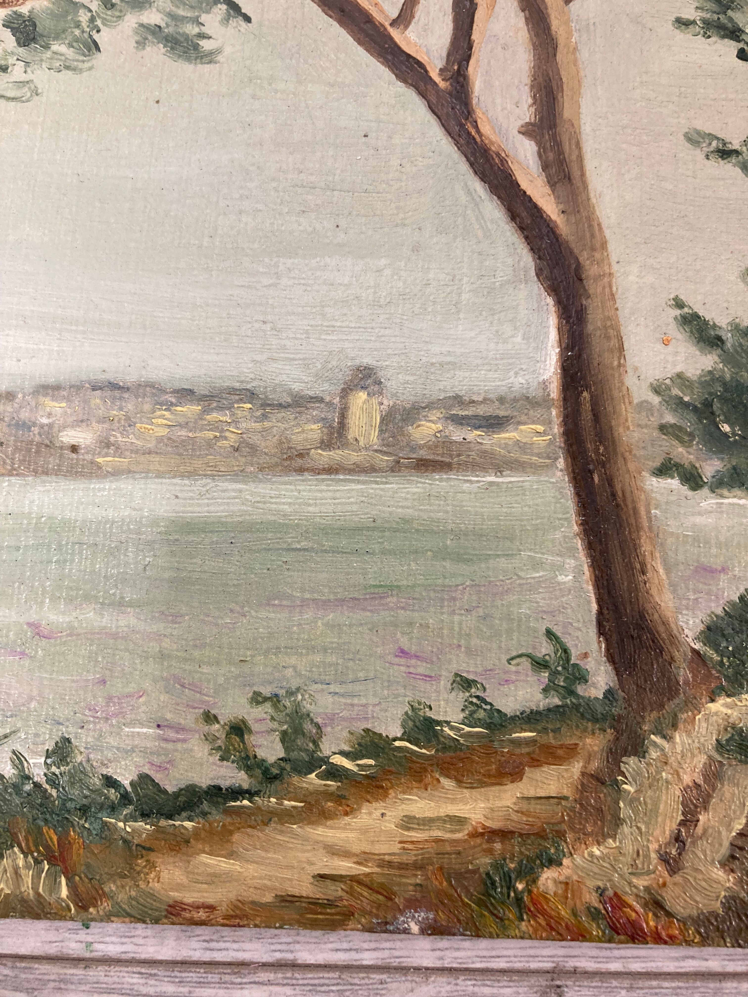 Oil on vintage cardboard