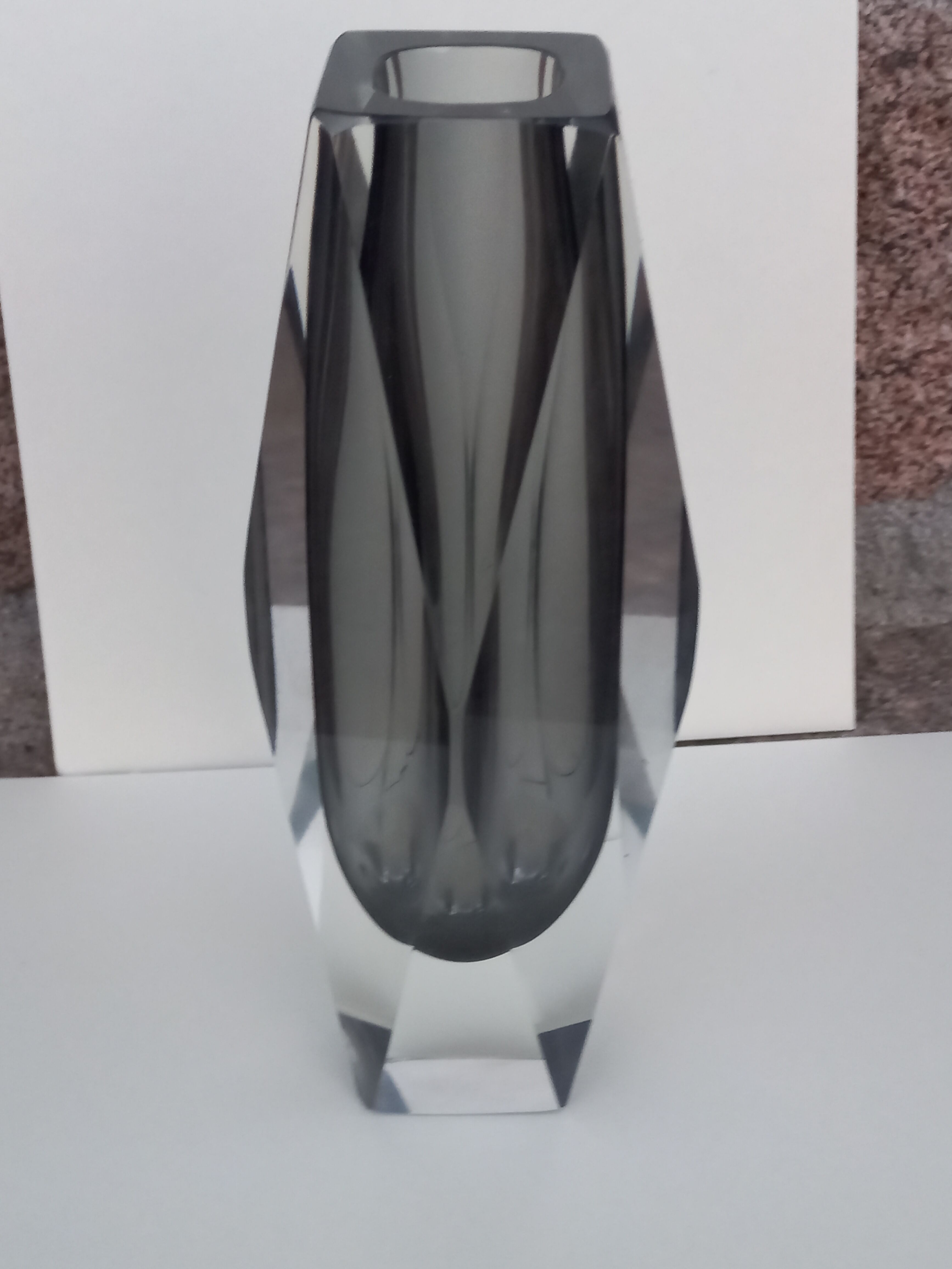 Glass vase Sommerso Murano of the 70s 21cm