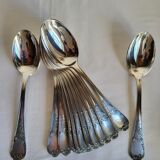 12 large silver-plated metal table spoons by Guildart