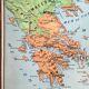 Old school map Hatier Brunhes 43, 1940 - Greece and ancient Italy