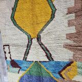 Tapis berbère décoré tissé en laine fait main traditionnelle 250cmx150cm
