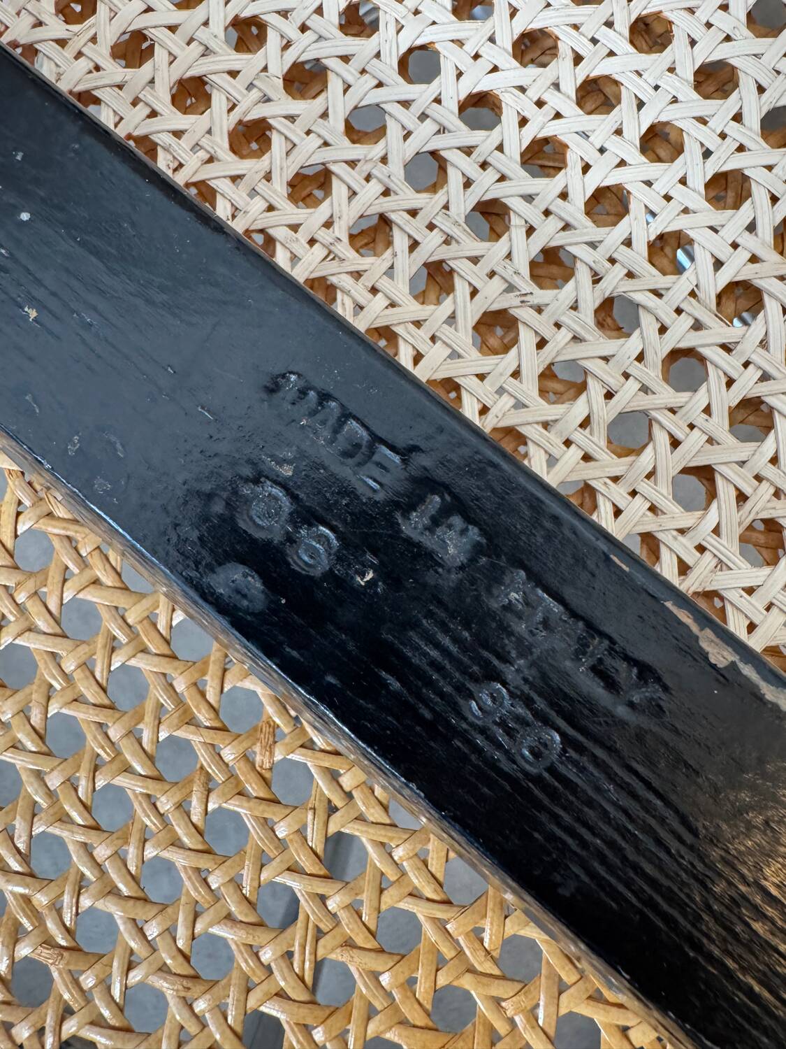 Set of 4 Marcel Breuer Cesca chairs made in Italy.