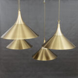 Set of four vintage brass lamps