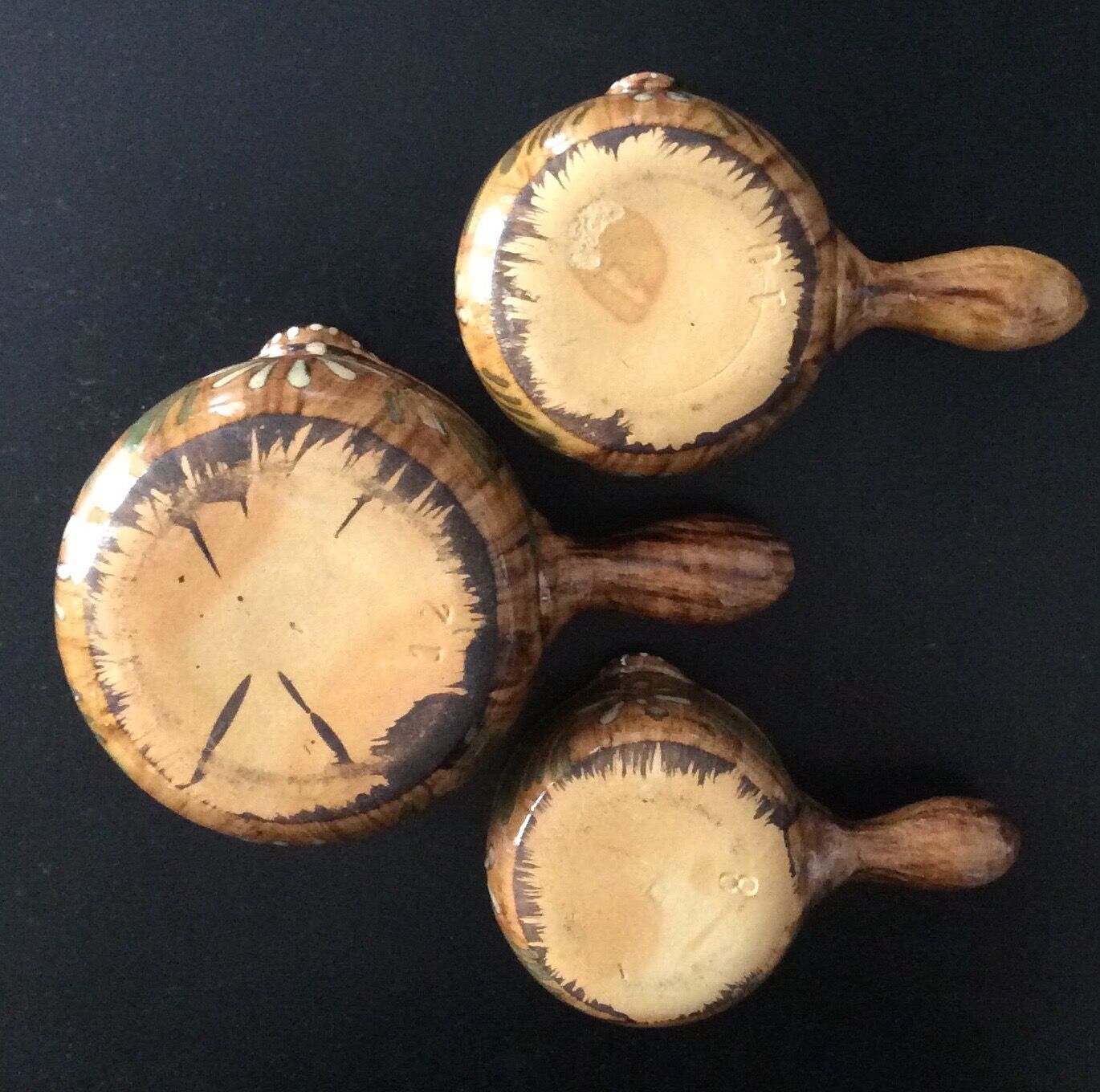 Lot of 3 vintage frying pans
