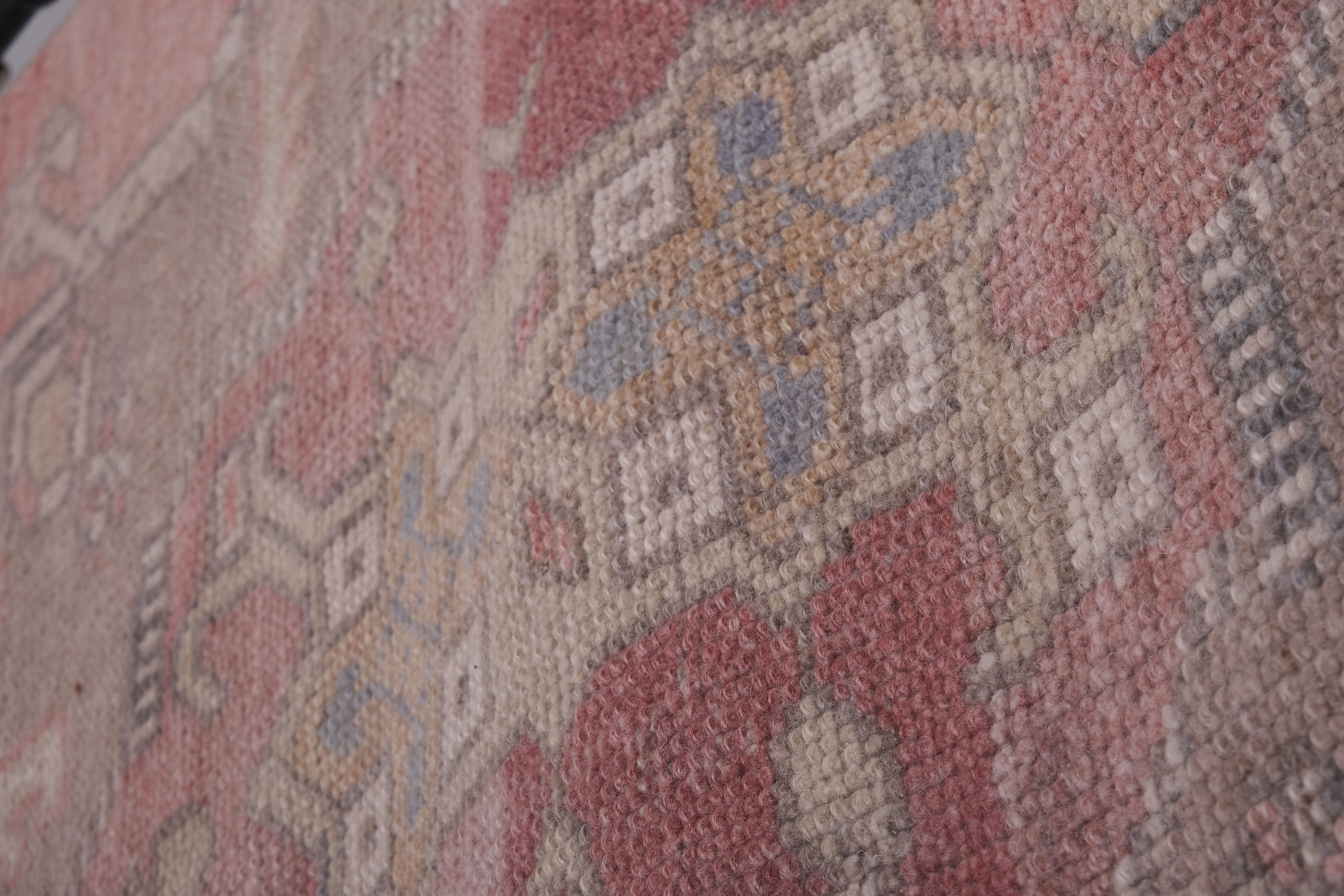 Vintage Turkish rug from Oushak, hand-woven 100x353 cm