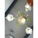 Floral and Green Leaf Milky “Calle” Glass Chandelier