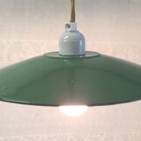 Industrial suspension in enamelled sheet metal and porcelain - mid 20th century