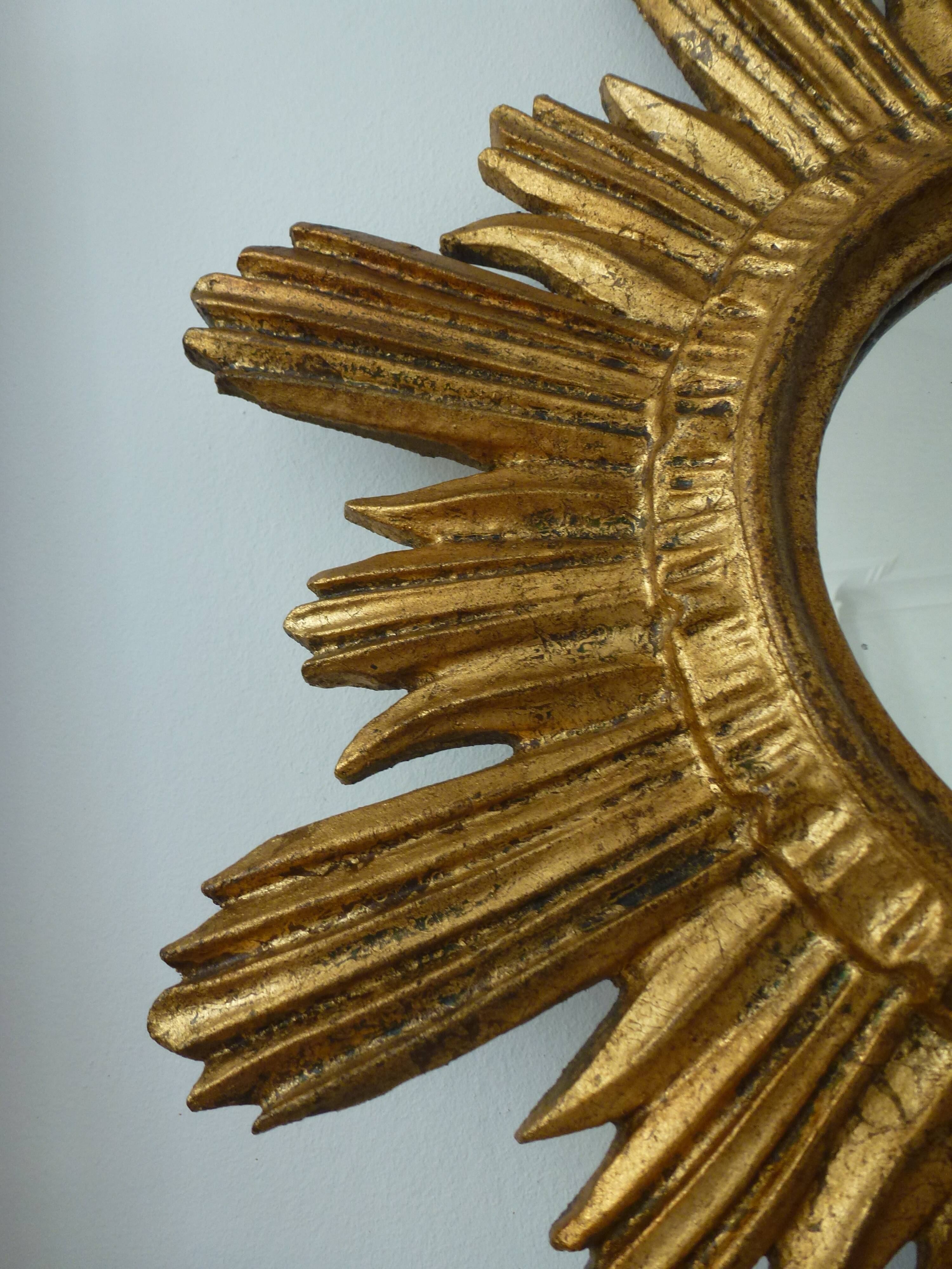 Mirror soleil golden wood 60/70