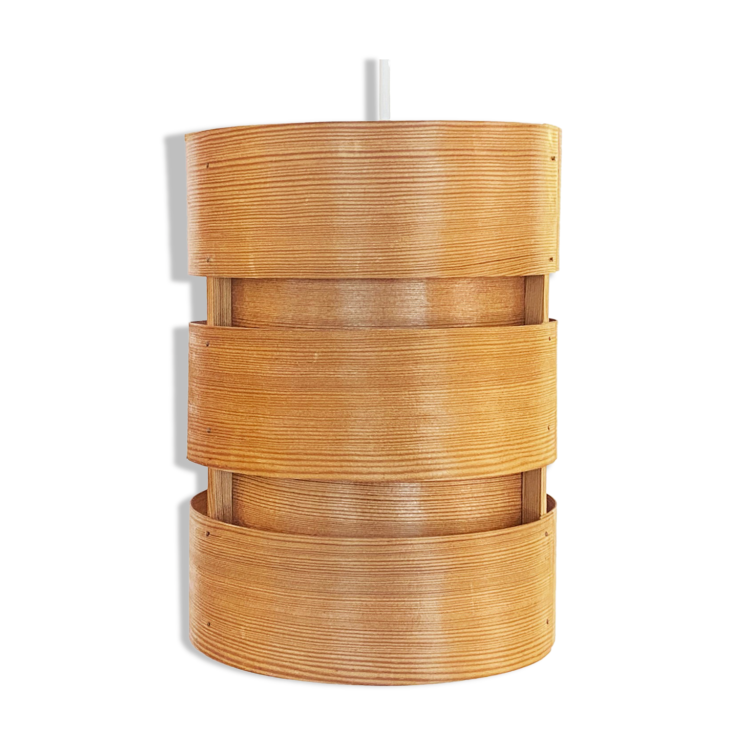 Pine veneer pendant light T355 "Berse" by Hans-Agne Jakobsson for Ellysett AB. Sweden 1960s