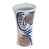Vase en ceramique à decor cubiste