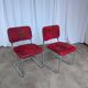 Cesca Style Dining Chair: Red Fabric, Tubular Frame, 1970s ( 2 in stock)