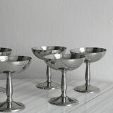 6 coupelles sur pied en inox style Letang Remy