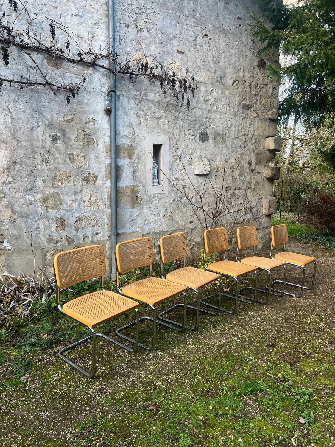 6 mid-century Marcel Breuer B32 Cesca chairs,
