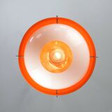 Space Age Italian Orange Plexiglass Pendant Lamp, 1970s