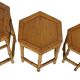 Vintage Set of 3 Bamboo and Rattan Side Tables / Nesting Tables – Boho Styl