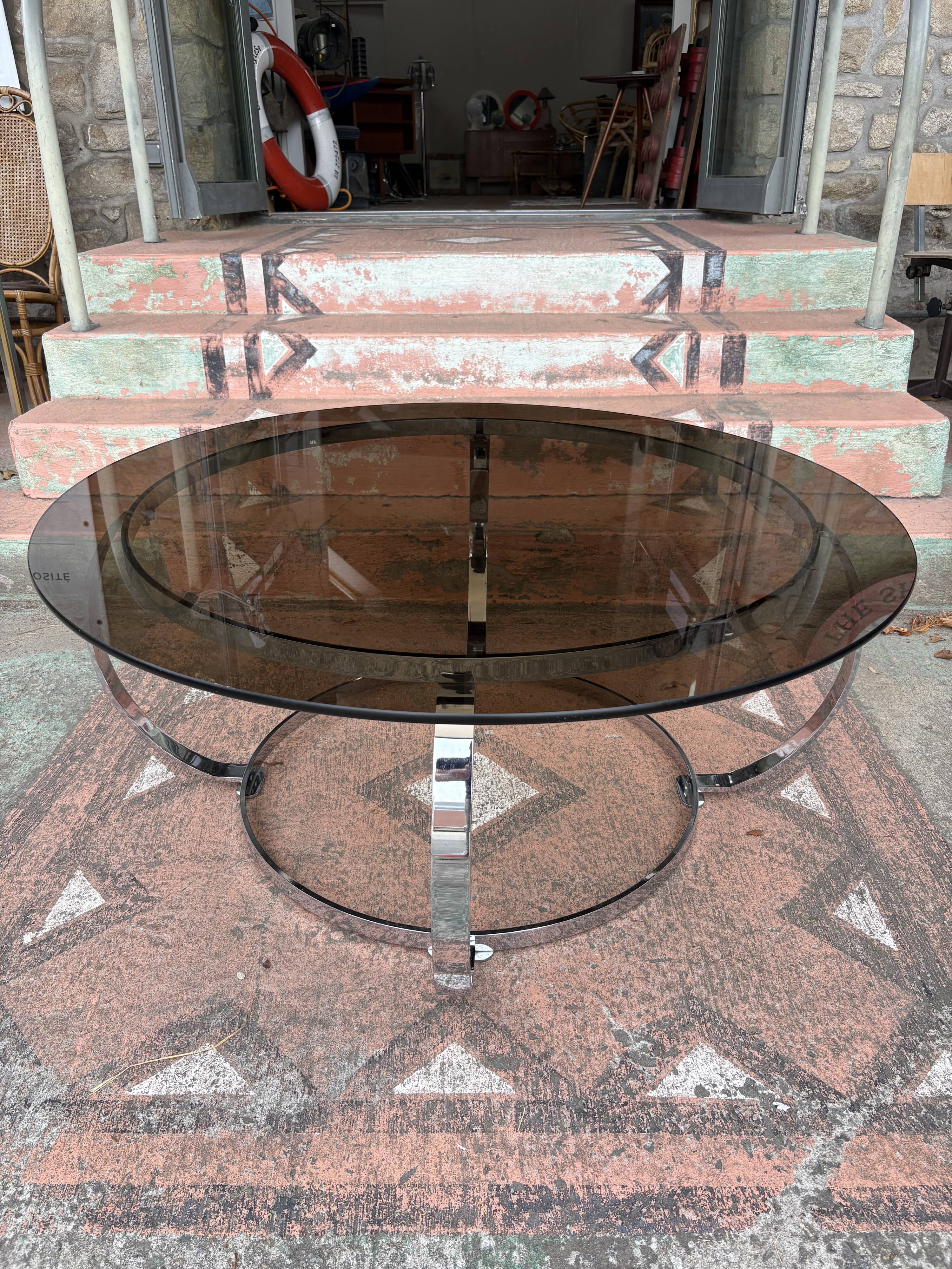 Table basse Space en métal chromé vers 1970