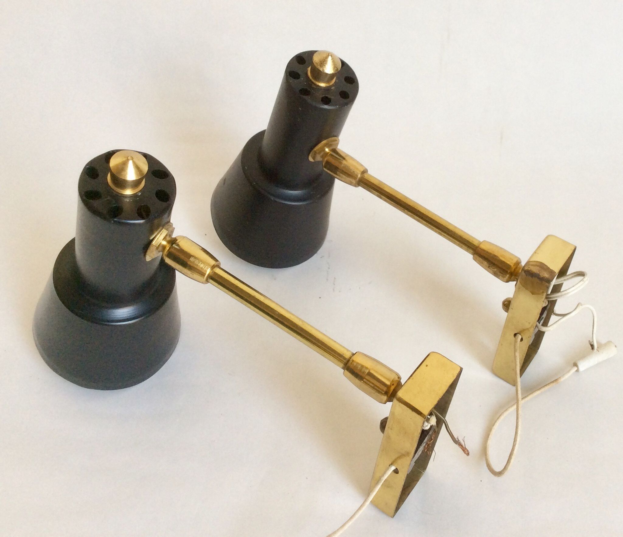 Pair of aluminor wall light France 50s/60s