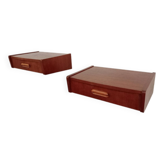 Scandinavian teak bedside tables