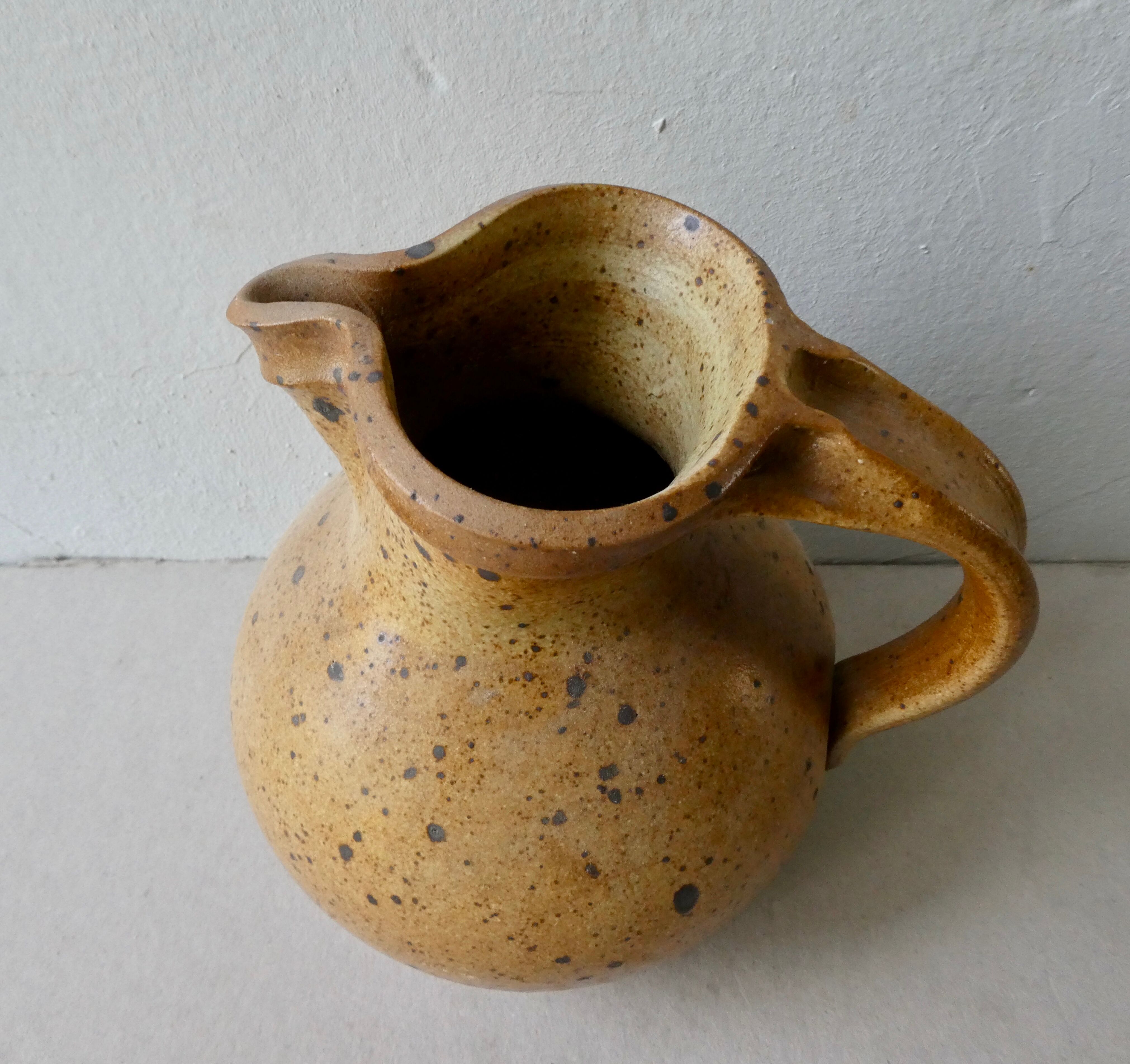Pyrity sandstone pitcher by Michel Dumont, the Puisaye