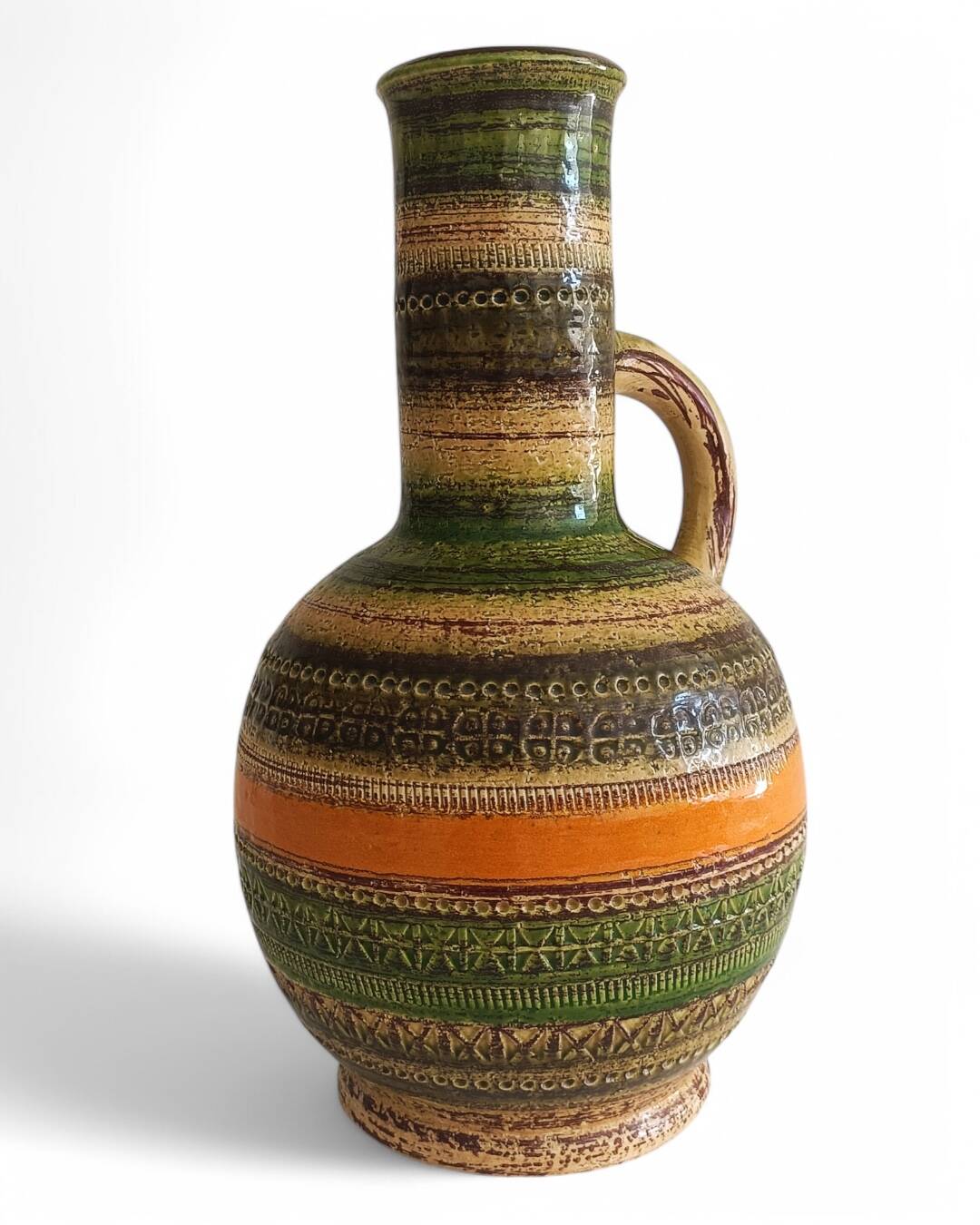 vase Bitossi par Aldo Londi, Décor Sahara pour Cer Paoli, Italie, années 1960.
