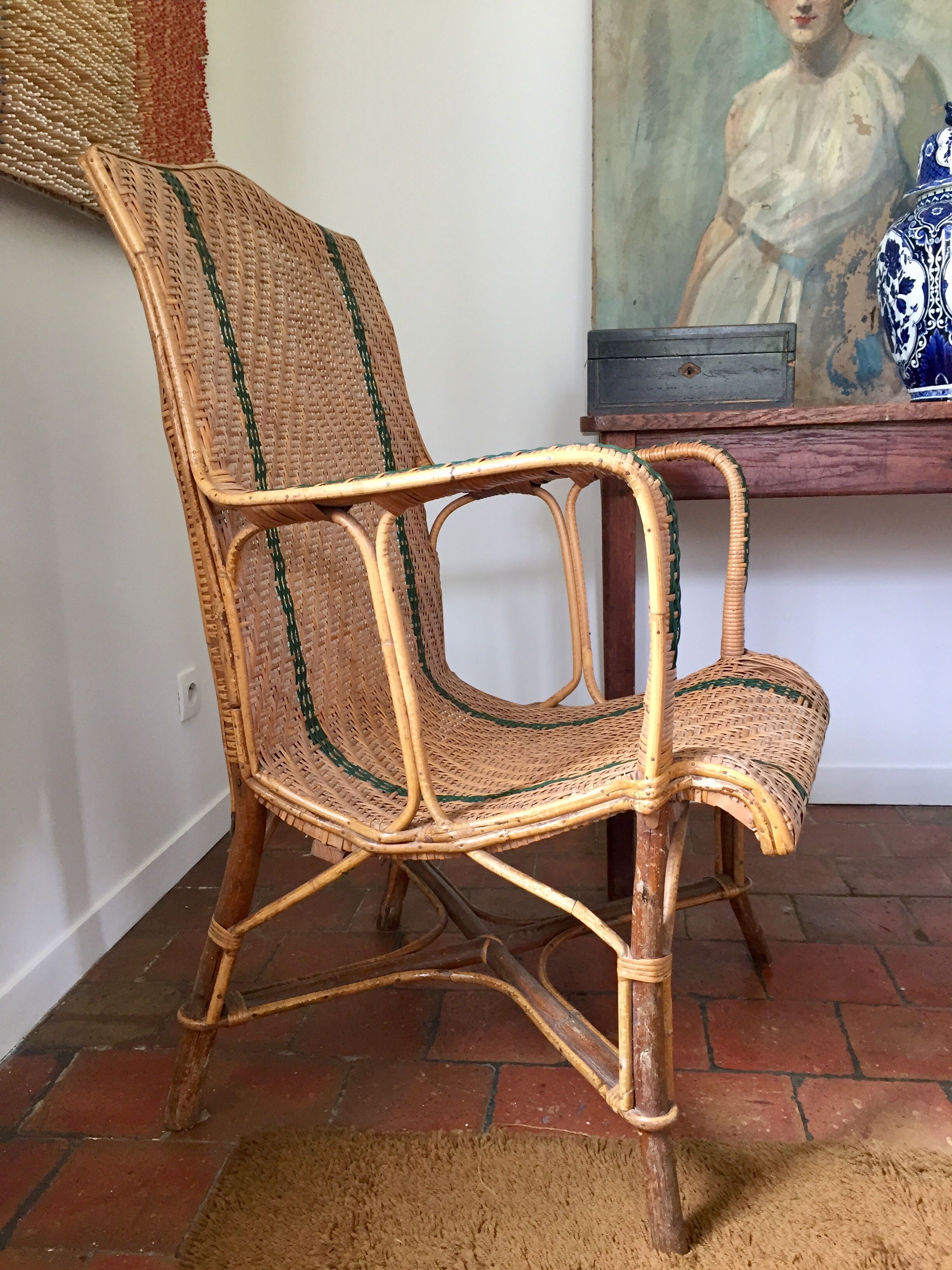Wicker armchair