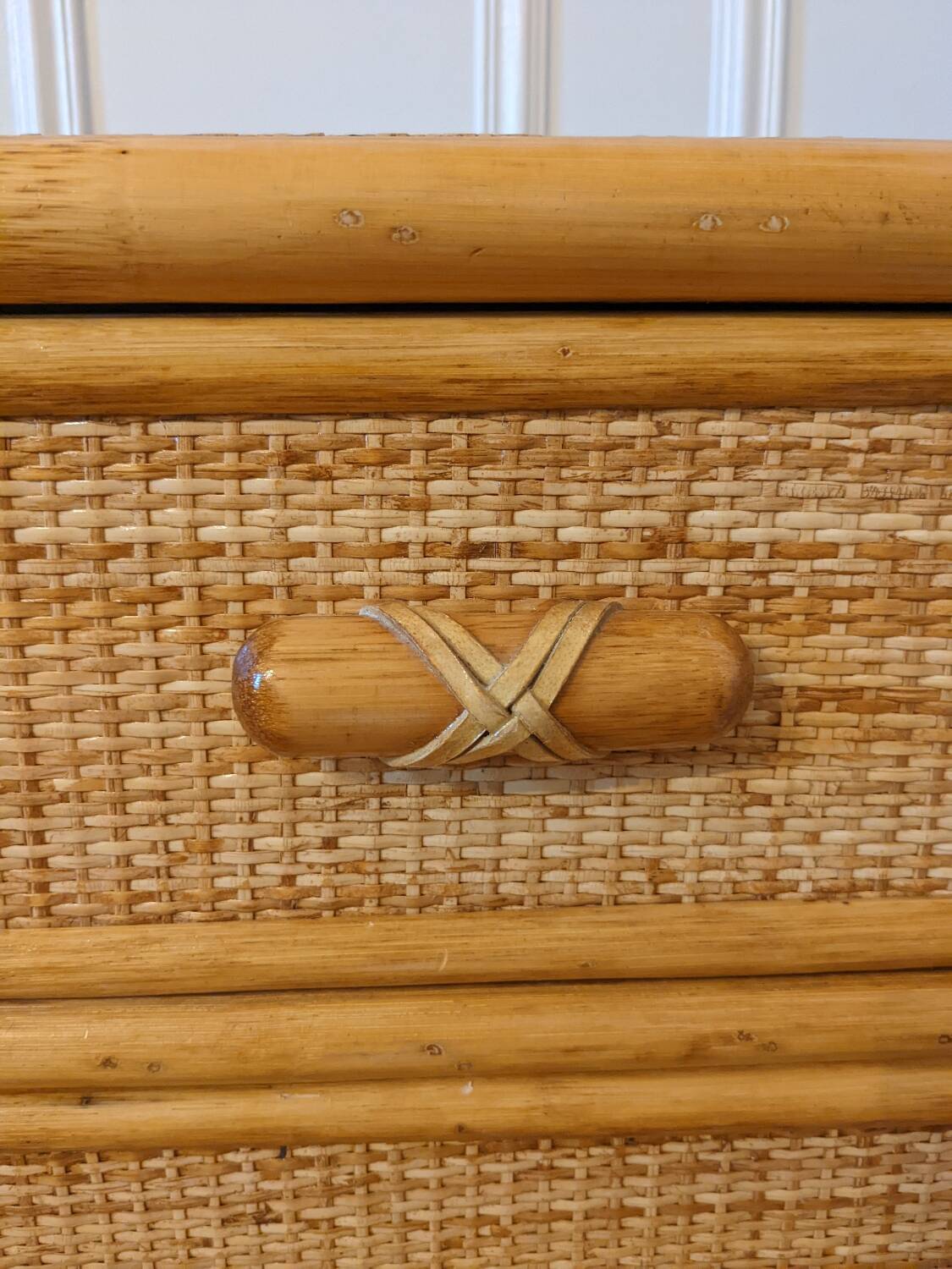 Rattan and wicker chest of drawers