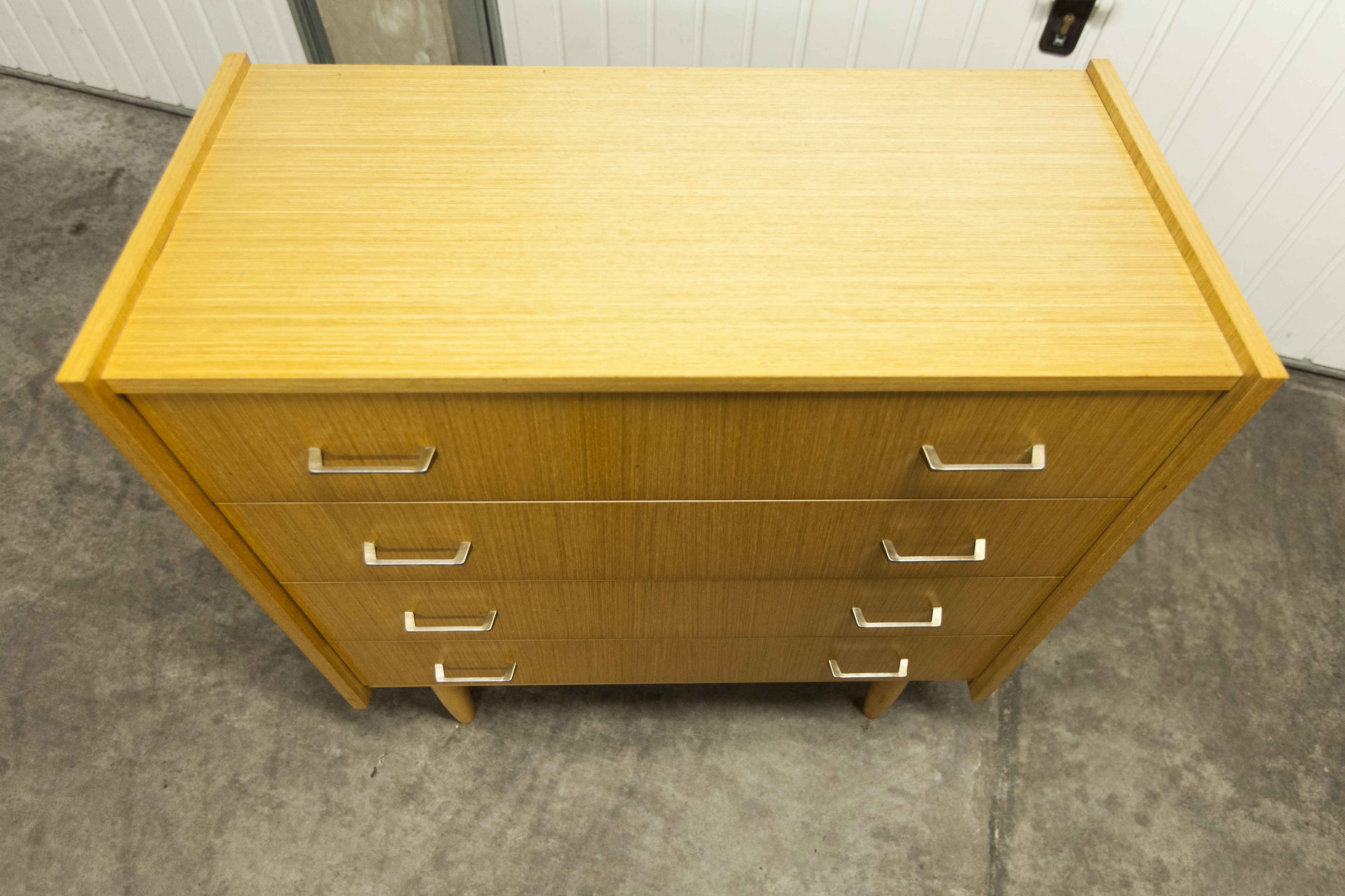 Commode scandinave  4 tiroirs 1990 couleur miel