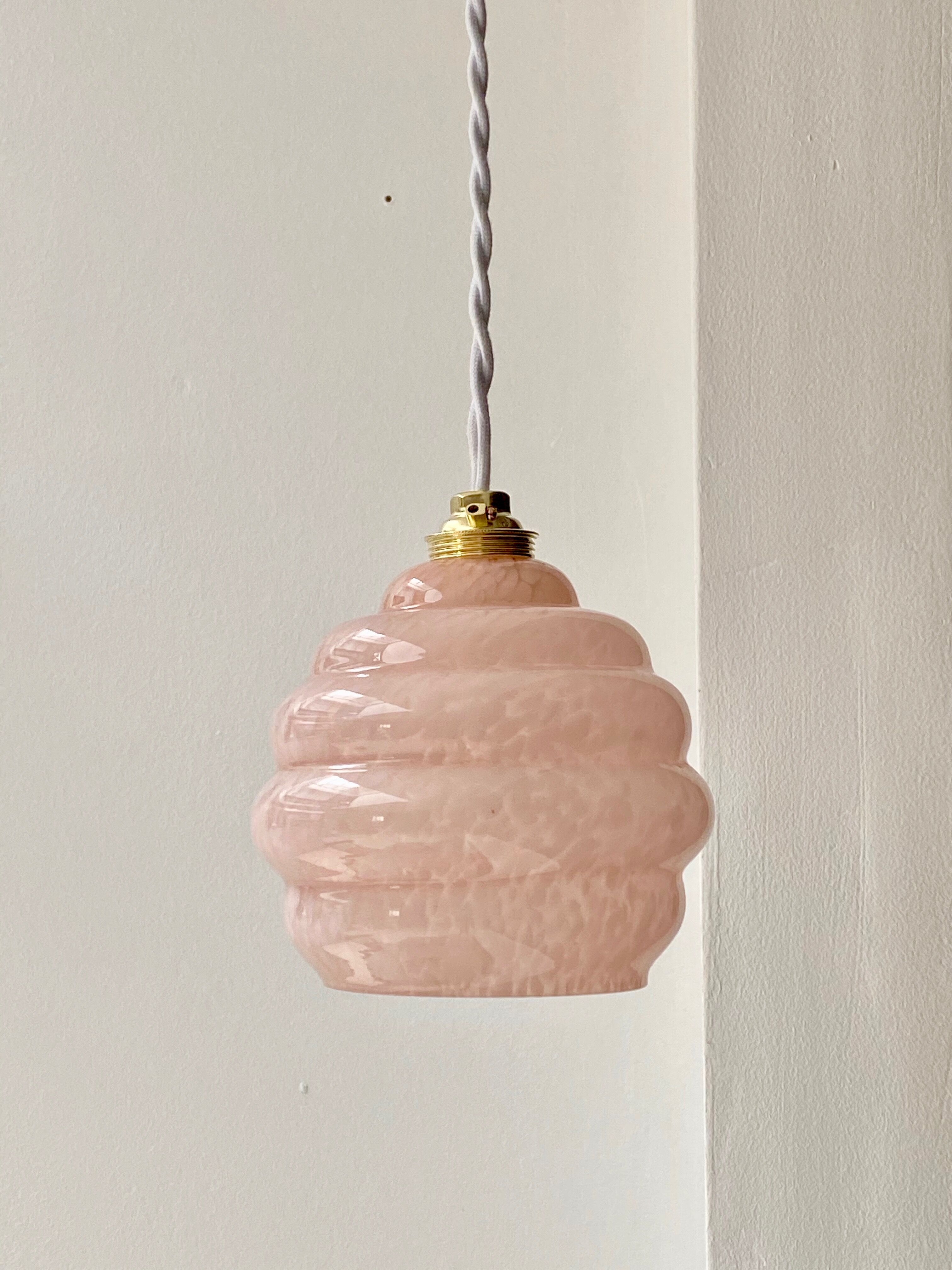 Clichy Glass Art Deco hanging lamp