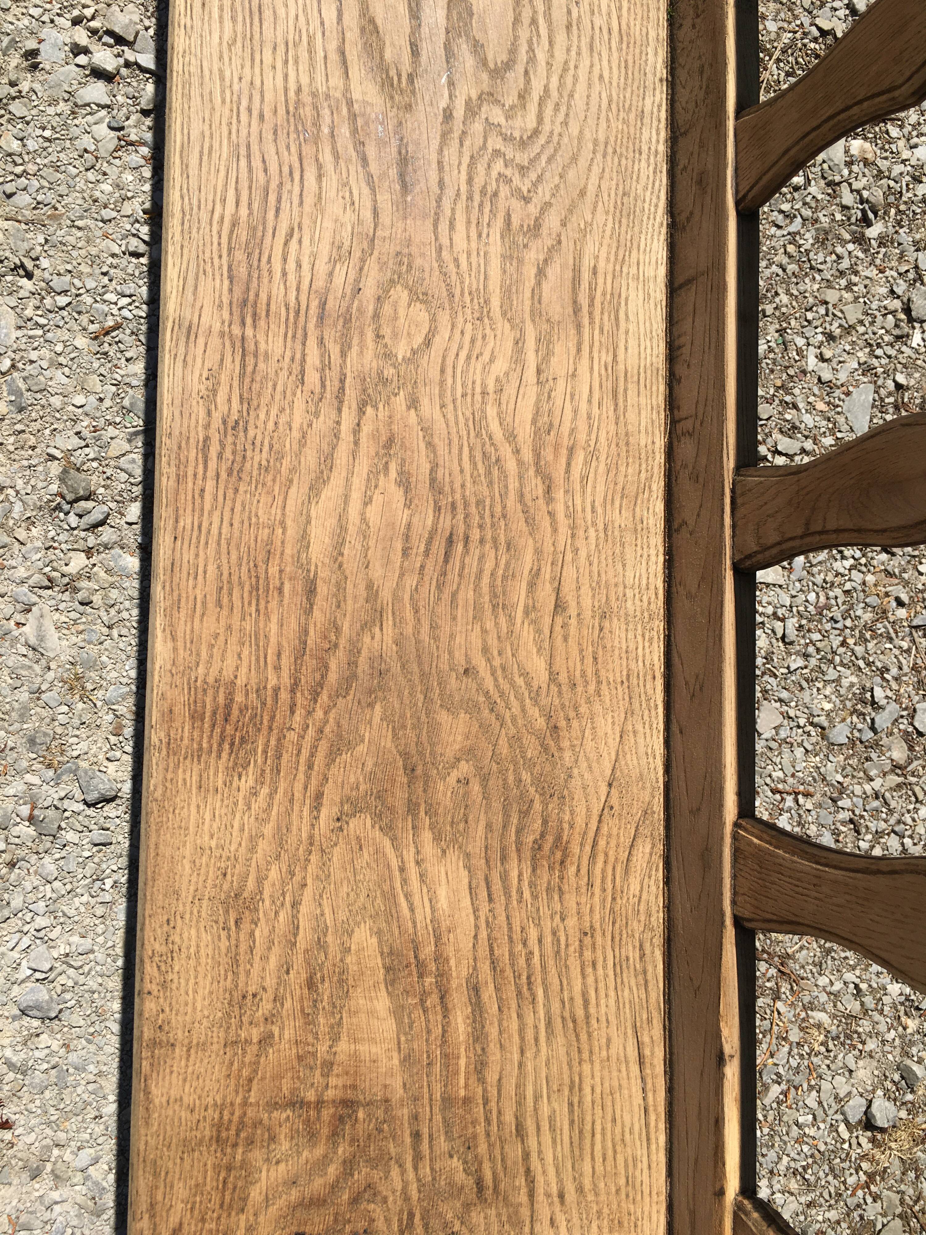 19th 10th wood oak back bench