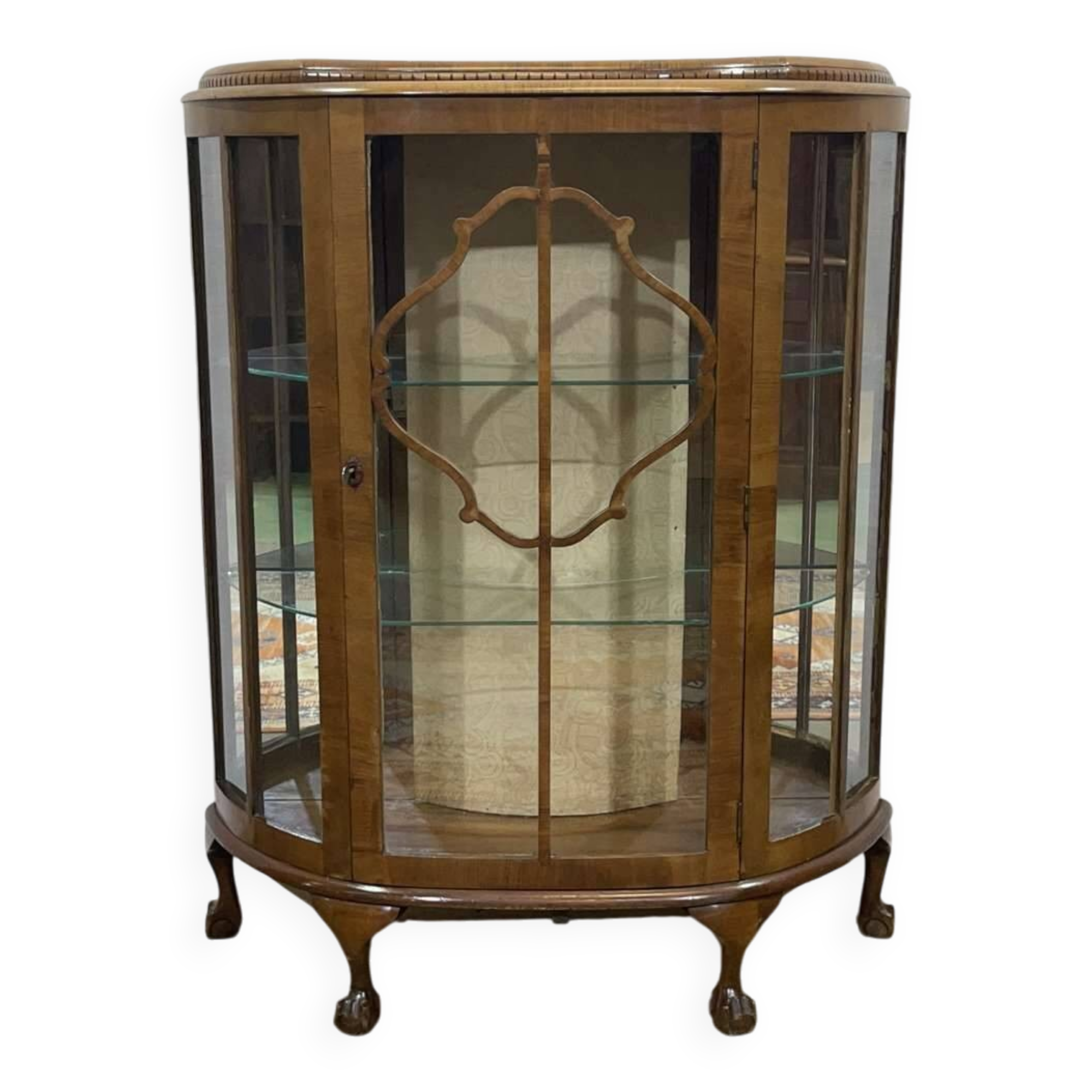 English display cabinet from the 1950s in walnut
