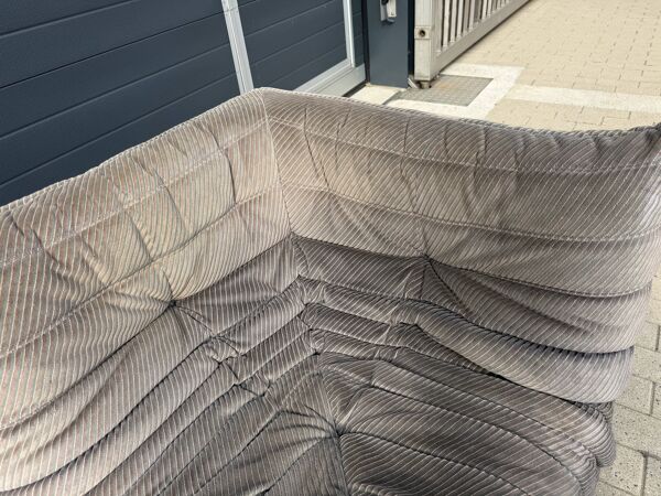 100% authentieke Ligne Roset Togo 2zit & hoek Diagonale gestreepte stof