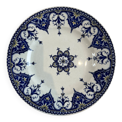 Assiette plate terre de fer Sarreguemines Cluny