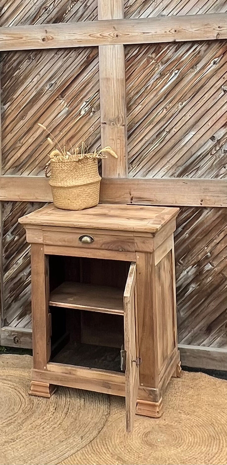 Antique solid wood confiturier with 1 drawer.