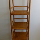 Rattan and bamboo shelf