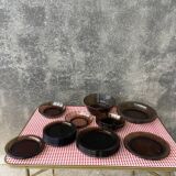Set of smoked glass tableware 70s
