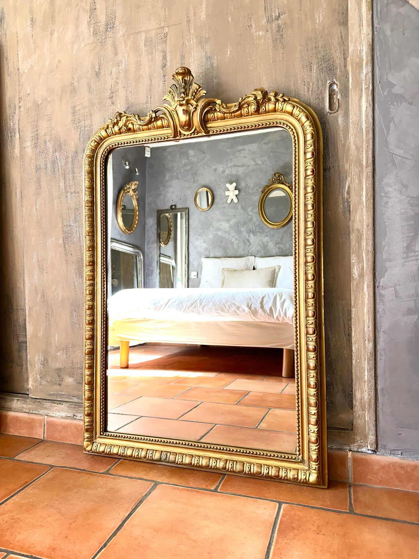 Louis-Philippe antique gilded mirror 19th century